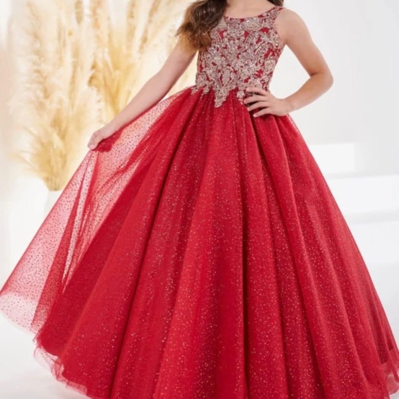 Tiffany wine/gold  pageant dress little girl size 8, new with tags - Picture 3 of 14